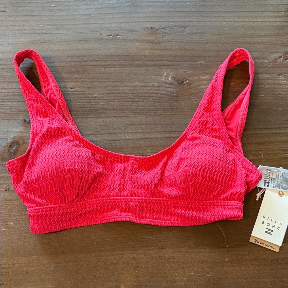 Billabong Bright Pink Textured Bikini Top
